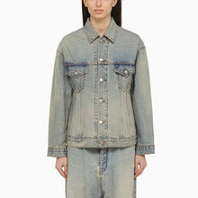  Balenciaga Light blue washed-effect denim jacket