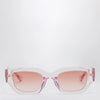 GUCCI Rectangular pink/transparent sunglasses