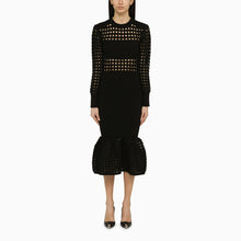  Alexander McQueen Black knitted midi dress