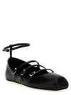 Mcqueen Leather Strap Ballet Flats