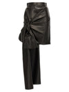 Alexander McQueen Maxi Bow Leather Skirt