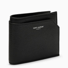  Saint Laurent Black grained leather East/West wallet with coin purse