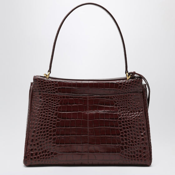 Balenciaga Cocco-print burgundy calfskin medium Rodeo bag