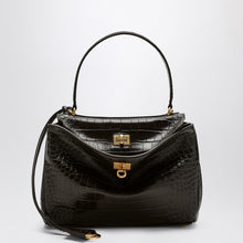  Balenciaga Small Rodeo bag in brown crocodile-effect leather
