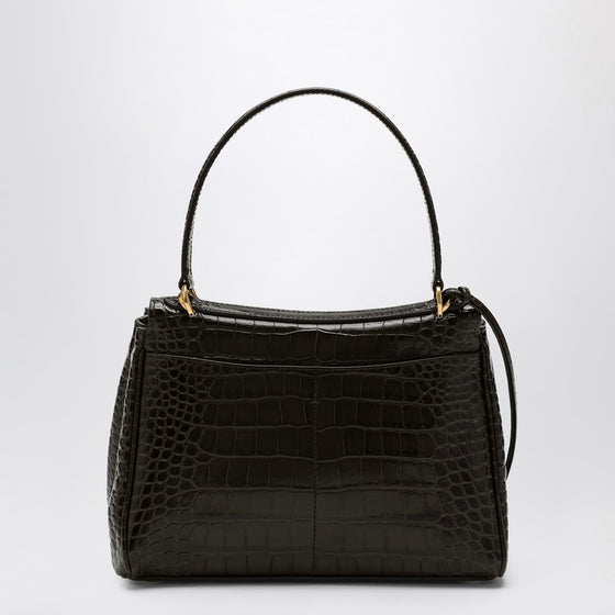 Balenciaga Small Rodeo bag in brown crocodile-effect leather