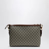 GUCCI Small shoulder bag in beige and ebony GG fabric