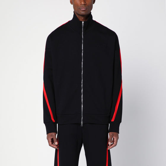 Alexander McQueen Black/red cotton zip sweatshirt