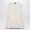 GUCCI White silk jersey with web ribbon
