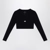 Balenciaga Black Activewear top in matt nylon blend