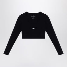  Balenciaga Black Activewear top in matt nylon blend