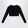 Balenciaga Black Activewear top in matt nylon blend