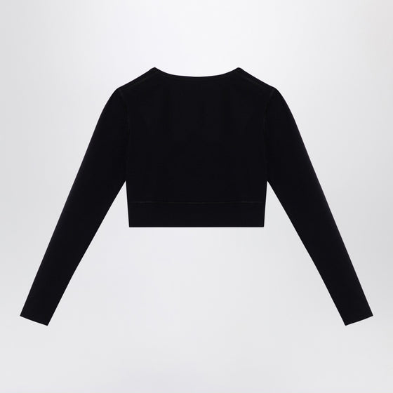 Balenciaga Black Activewear top in matt nylon blend