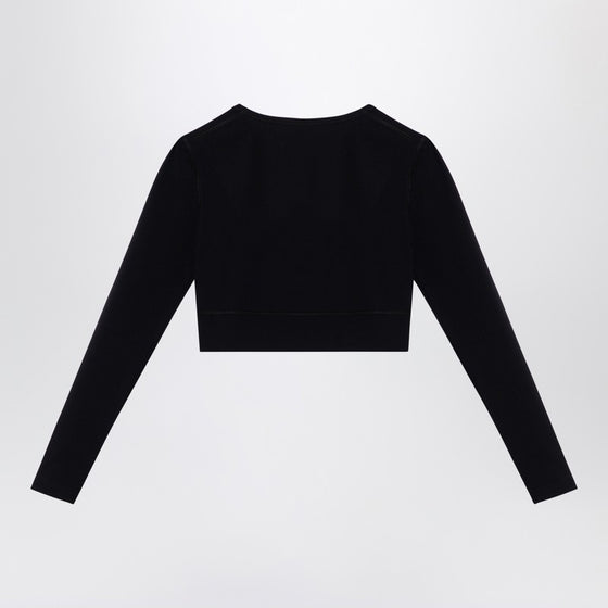 Balenciaga Black Activewear top in matt nylon blend