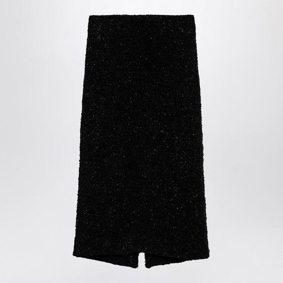 Balenciaga Black tweed midi skirt
