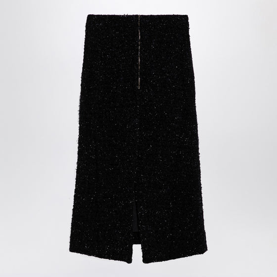 Balenciaga Black tweed midi skirt