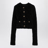 Balenciaga Black cotton blend tweed cropped cardigan