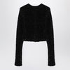 Balenciaga Black cotton blend tweed cropped cardigan