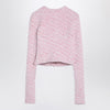 Balenciaga Pink cotton blend tweed cropped cardigan