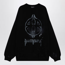  Balenciaga Black cotton blend jumper with print