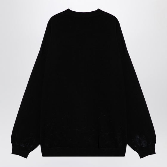 Balenciaga Black cotton blend jumper with print