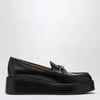 GUCCI Black loafer with platform and Horsebitt