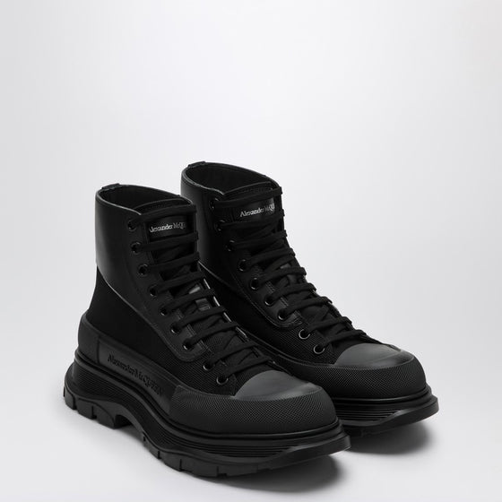 Alexander McQueen Black canvas Tread Slick boots