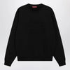 GUCCI Black brushed cotton jersey sweatshirt