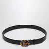 GUCCI Black belt with tortoiseshell GG