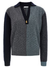 Ferragamo Color Block Braid Sweater