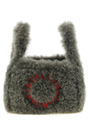 Stella Mccartney Shearling Logo Shoulder Bag