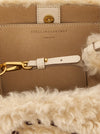 Stella Mccartney Shearling Logo Shoulder Bag