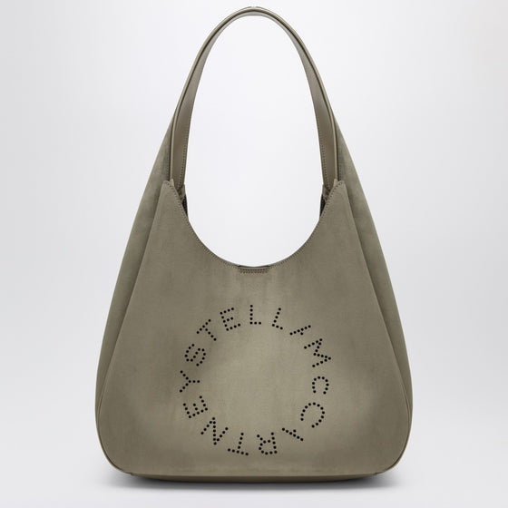 Stella McCartney Large Khaki Hobo Bag with Logo