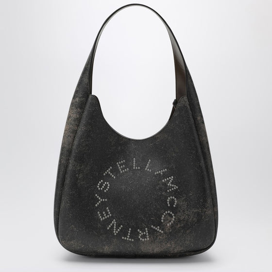 Stella McCartney Large Hobo bag with aged effect and logo