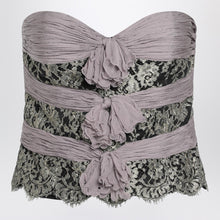  Valentino Grey/mauve/gold chiffon silk top