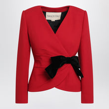 Valentino Red wool jacket with bow