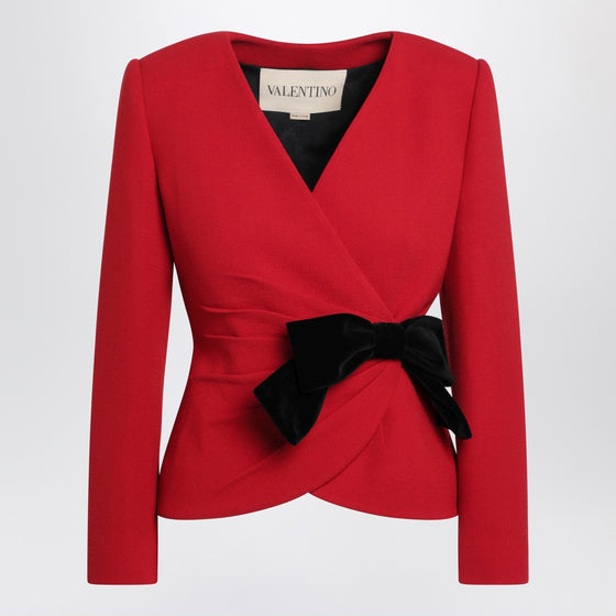Valentino Red wool jacket with bow