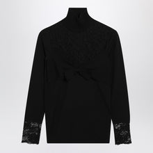 Valentino Black top with lace inserts