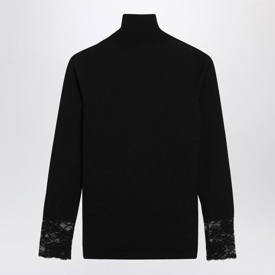 Valentino Black top with lace inserts