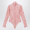 Valentino Peach pink floral lace bodysuit
