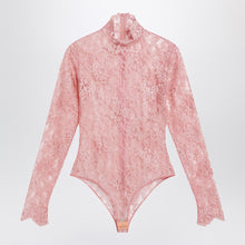 Valentino Peach pink floral lace bodysuit