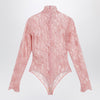 Valentino Peach pink floral lace bodysuit