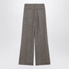 Valentino Ivory/brown patterned wool trousers