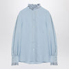 Valentino Light blue linen shirt with ruffles