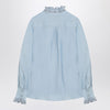 Valentino Light blue linen shirt with ruffles