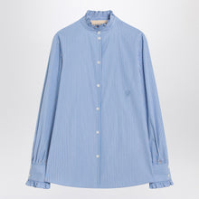  Valentino Light blue striped shirt in cotton