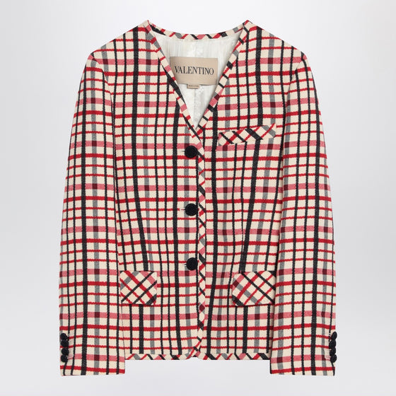 Valentino Check-pattern jacket in virgin wool and cotton