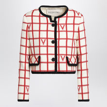  Valentino Ivory jacket with Check Vlogo pattern