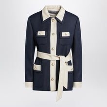  Valentino Blue/ivory jacket with belt