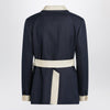 Valentino Blue/ivory jacket with belt