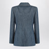 Valentino Double-breasted blue jacket in chambray denim